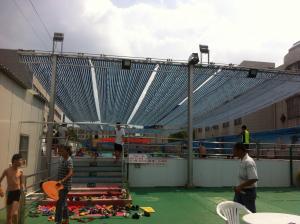 2014年4月常州市橫林小學(xué)游泳館 游泳池，遮陽蓬